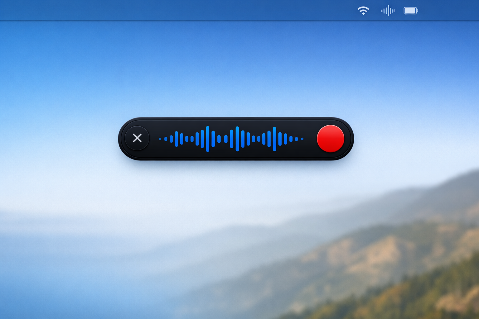 OpenFlow HUD floating on macOS desktop
